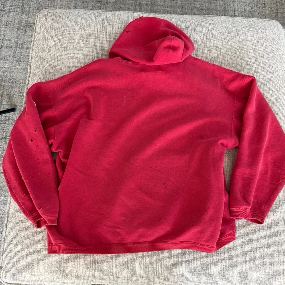 Vintage Marlboro 90's Red Distressed‎ Hoodie Mens XL Thrashed Sweatshirt